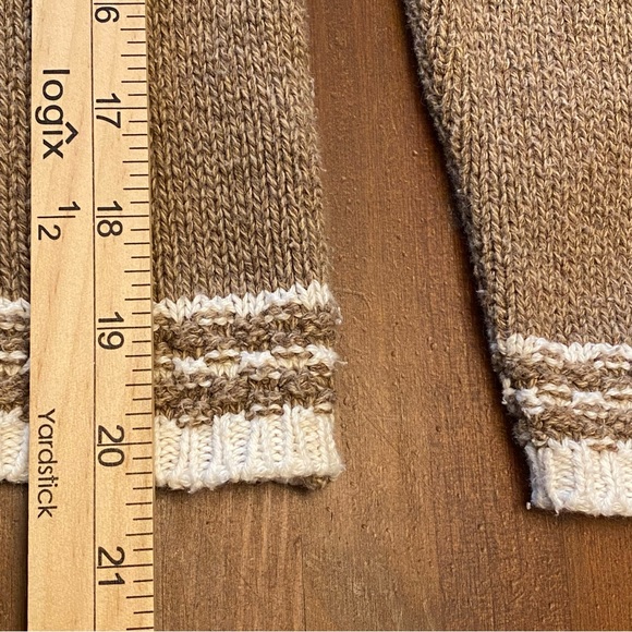 Vintage 80’s 90’s Cotton Country Parkhurst Brown Cream Crewneck Sweater Moose M - Picture 9 of 9